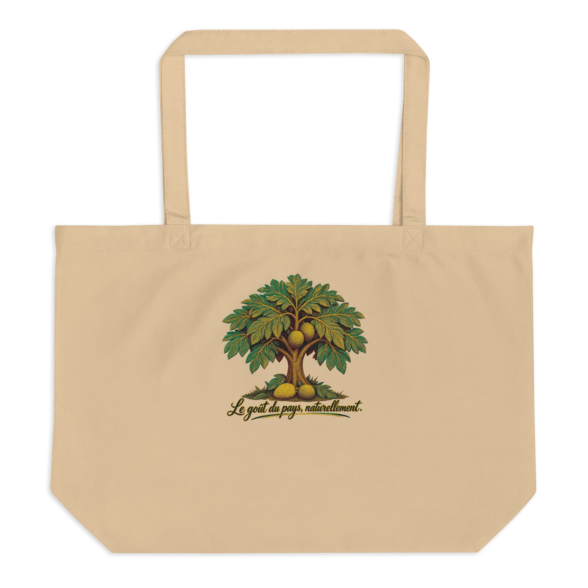 Grand Tote Bag Coton Bio L'arbre à Pain Personnaliz'Gwada