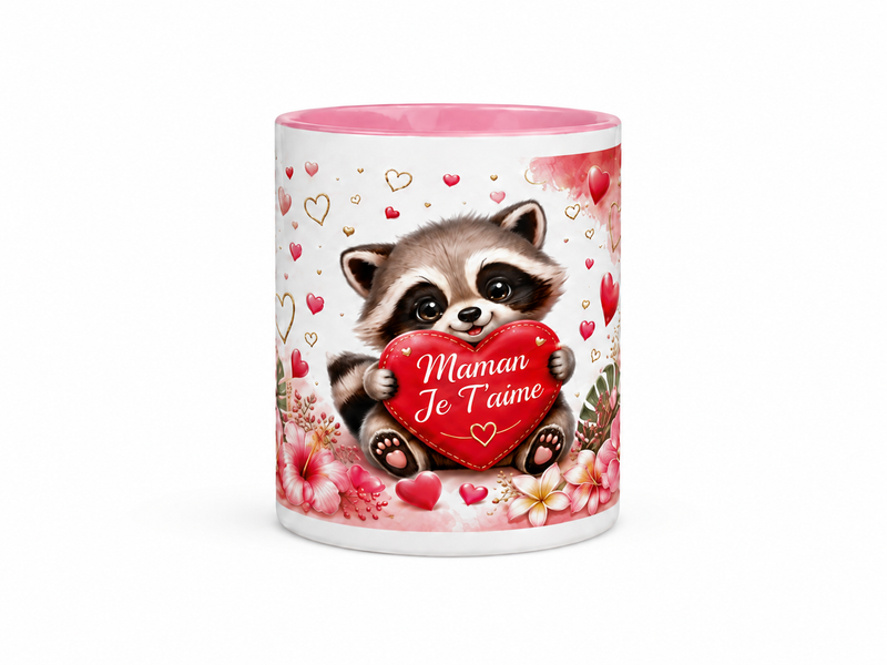 Mug Maman Je t’aime sur fond blanc