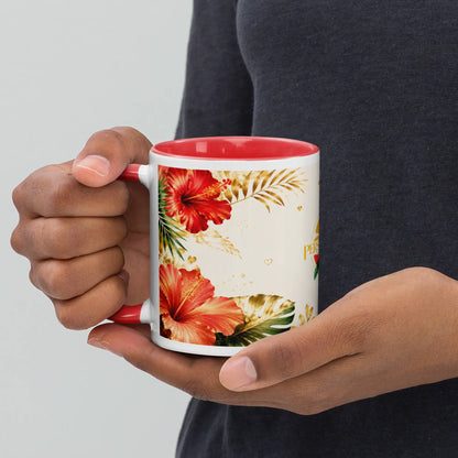 Mug Intérieur Rouge Personnaliz'Gwada - anse à gauche