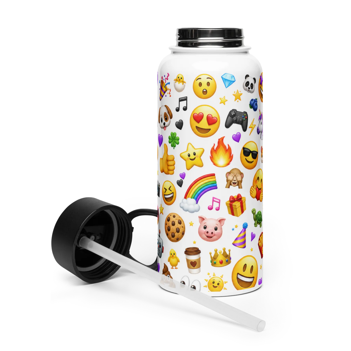 Gourde avec Paille Emoji - vue de face