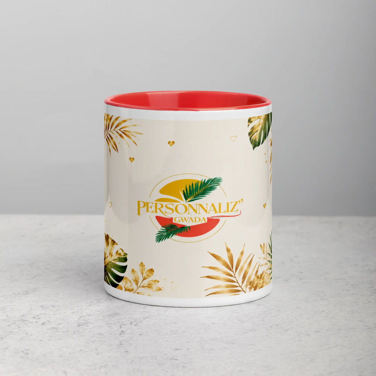 Mug Intérieur Rouge Personnaliz'Gwada - vue de face 2