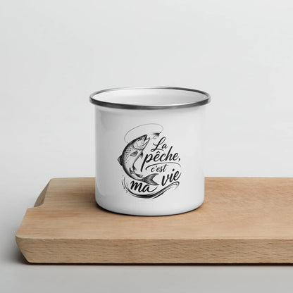 Mug Émaillé La Pêche C'est La Vie - vue de face