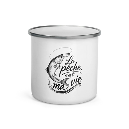 Mug Émaillé La Pêche C'est Ma Vie - vue de face 2