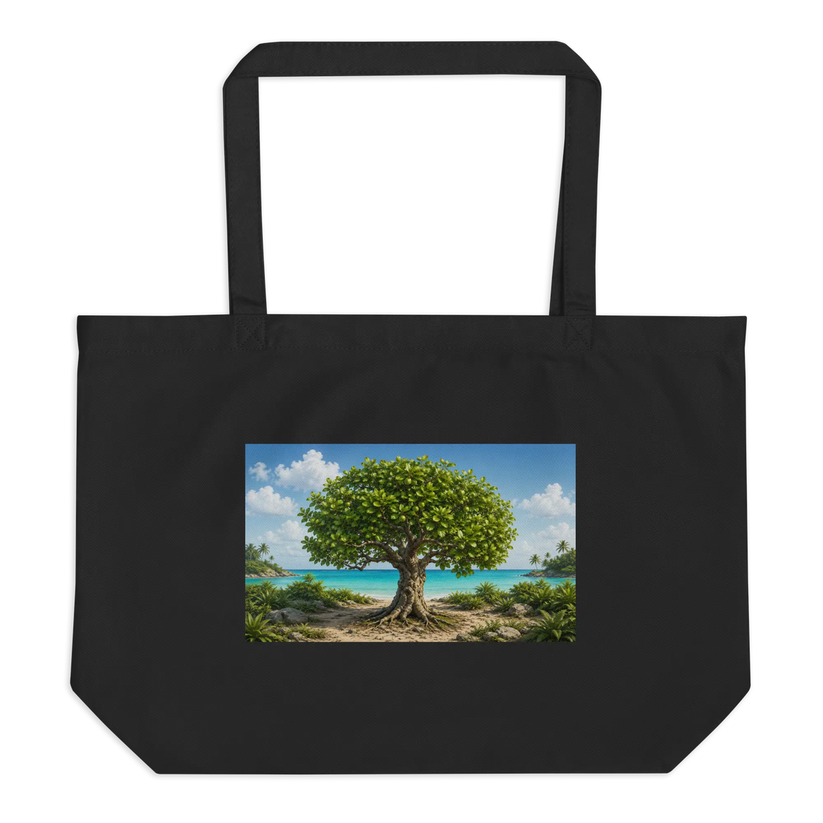 Grand Tote Bag Coton Bio L'arbre Mancenillier Personnaliz'Gwada