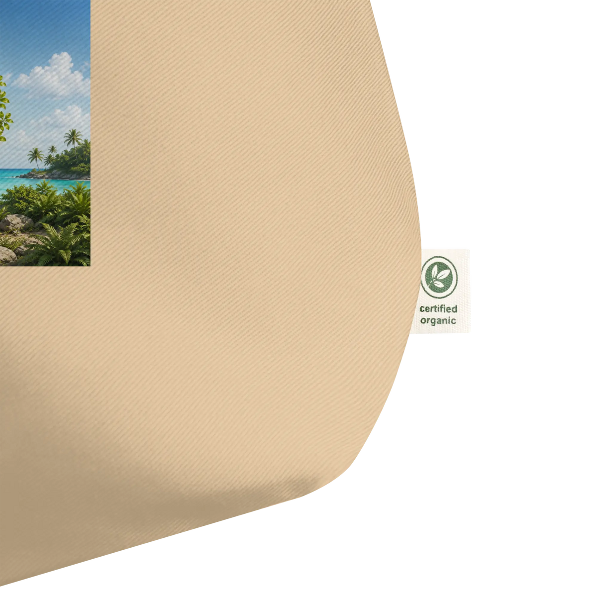 Grand Tote Bag L'arbre Mancenillier - détail coloris oyster