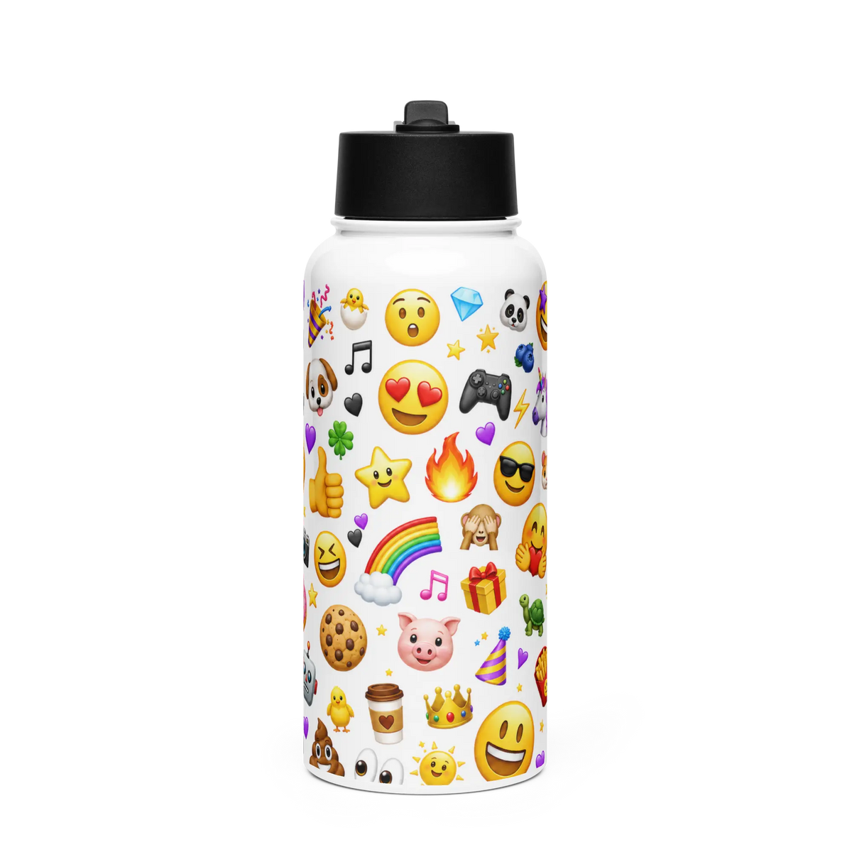 Gourde avec Paille Emoji - vue de face 2