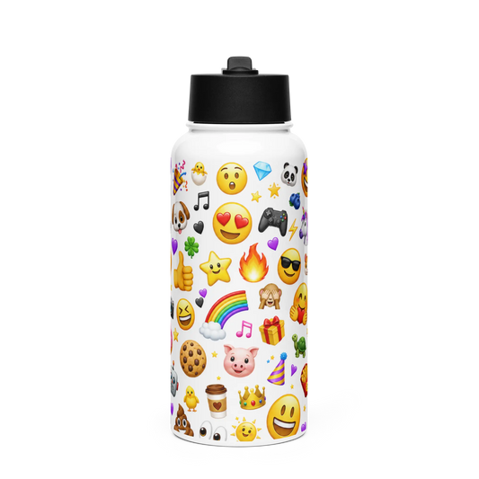 Gourde avec Paille Emoji - vue de face 2