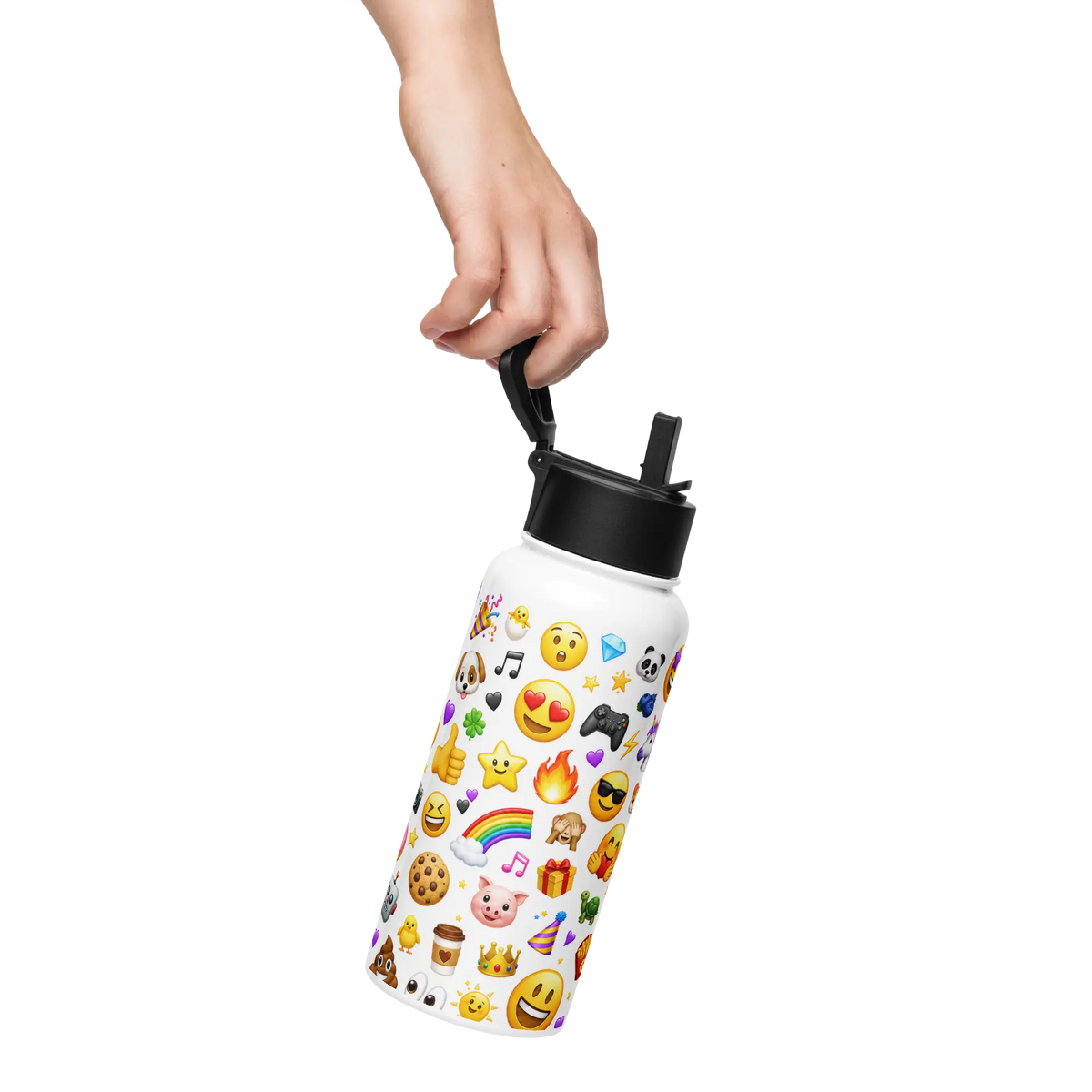 Gourde avec Paille en Acier Emoji - image 4