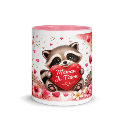 Mug Intérieur Rose Maman Je T'aime - vue de face