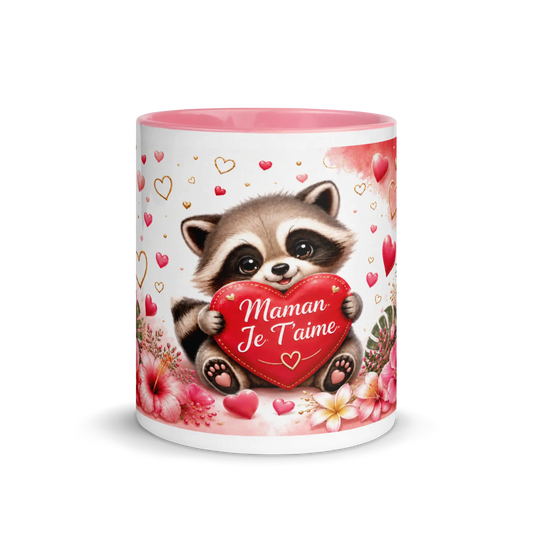Mug Intérieur Rose Maman Je T'aime - vue de face